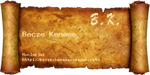 Becze Kenese névjegykártya